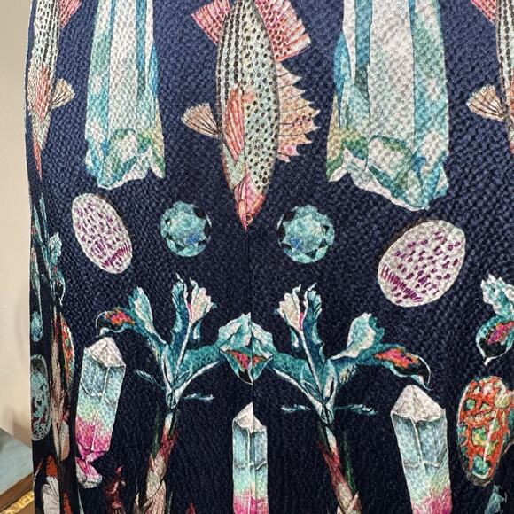 Temperley London Quartz Maxi Dress 100% Silk Botanical Ruffle Size 6 Elegant - Picture 7 of 16